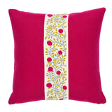 Schumacher Magenta & Leaf 18" x 18" Ashoka Pillow