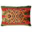 Schumacher Red & Green 20" x 14" Jokhang Tiger Velvet Pillow