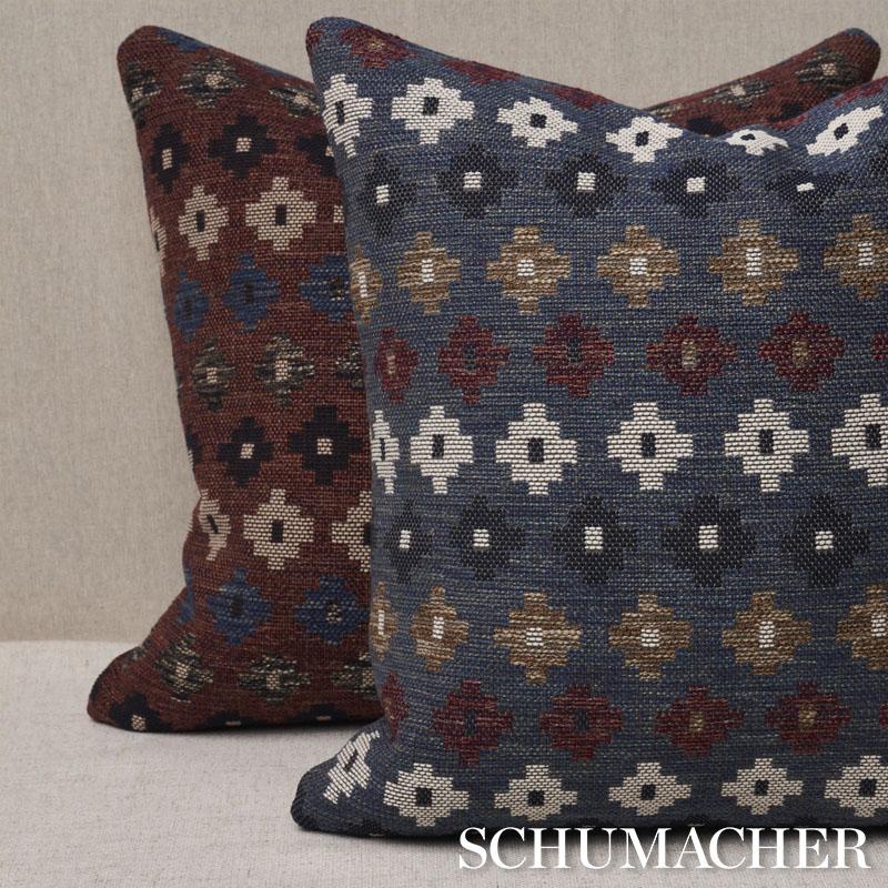 Schumacher Denim 22" x 22" Ayumi Performance Pillow