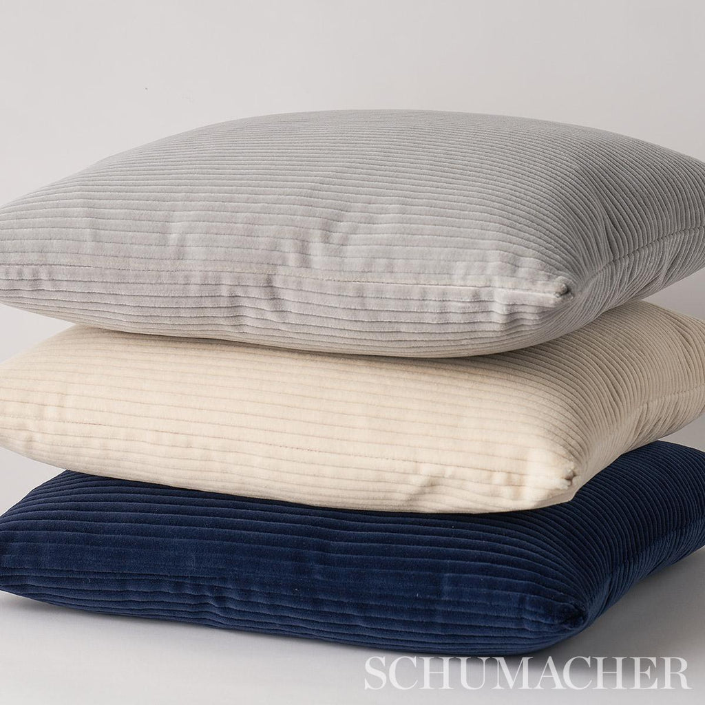 Schumacher Wyatt Corduroy Navy 20" x 20" Pillow
