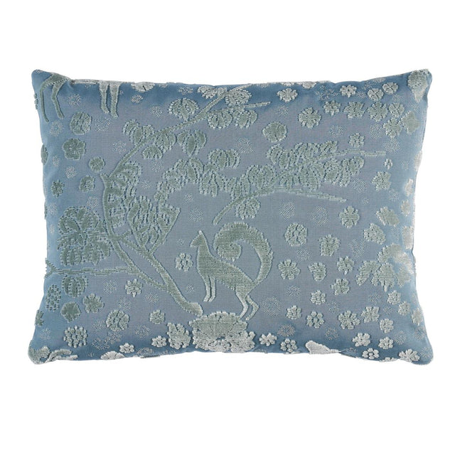 Schumacher Slate Blue 16" x 12" Arbor Forest Pillow
