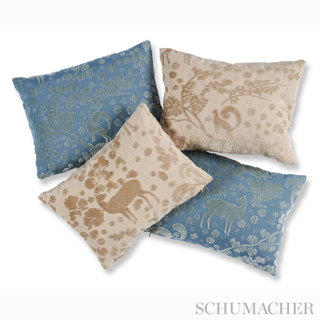 Schumacher Arbor Forest Slate Blue 16" x 12" Pillow