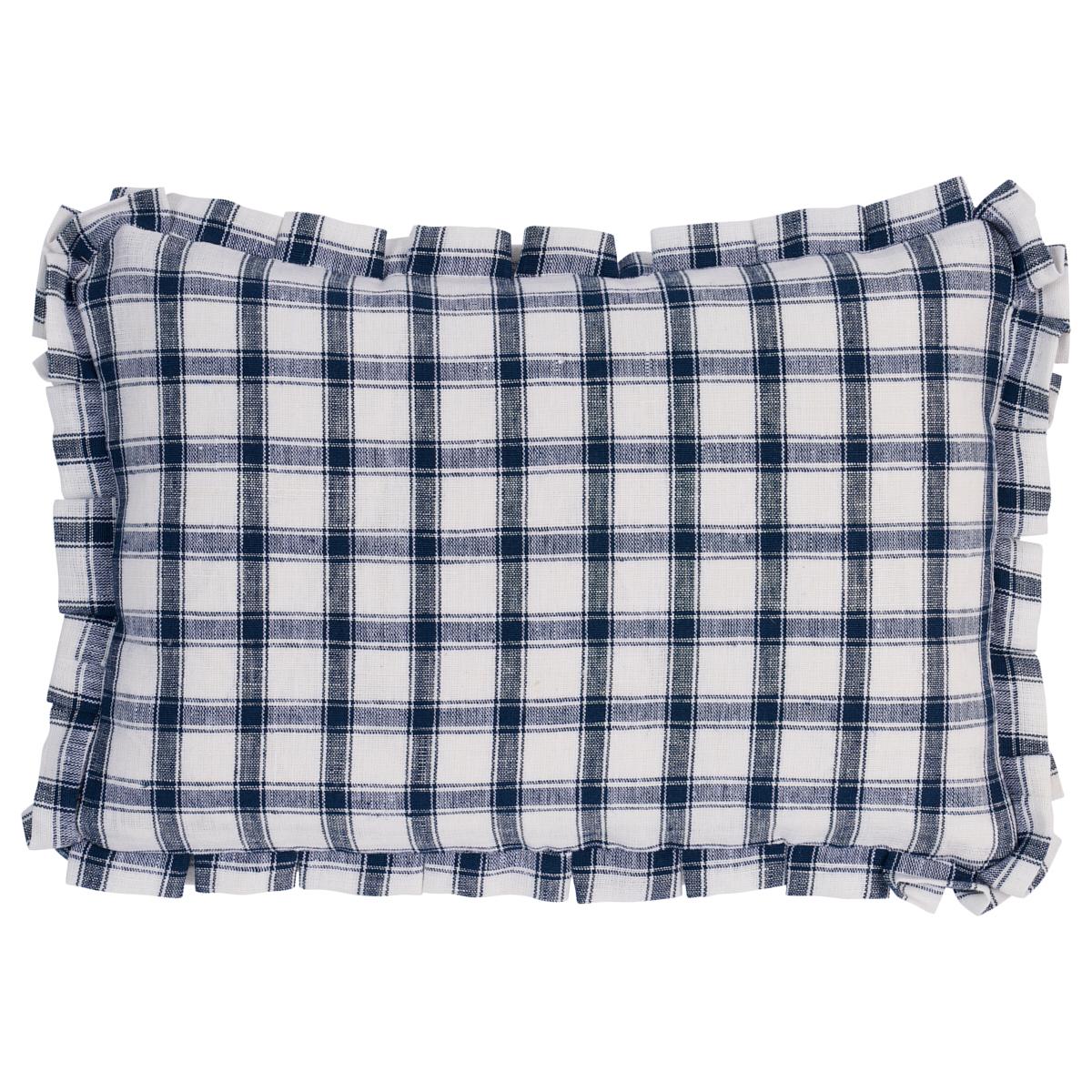 Schumacher Indigo 20" x 12" Crawford Check Pillow