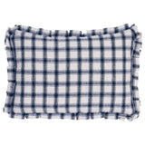 Schumacher Indigo 20" x 12" Crawford Check Pillow