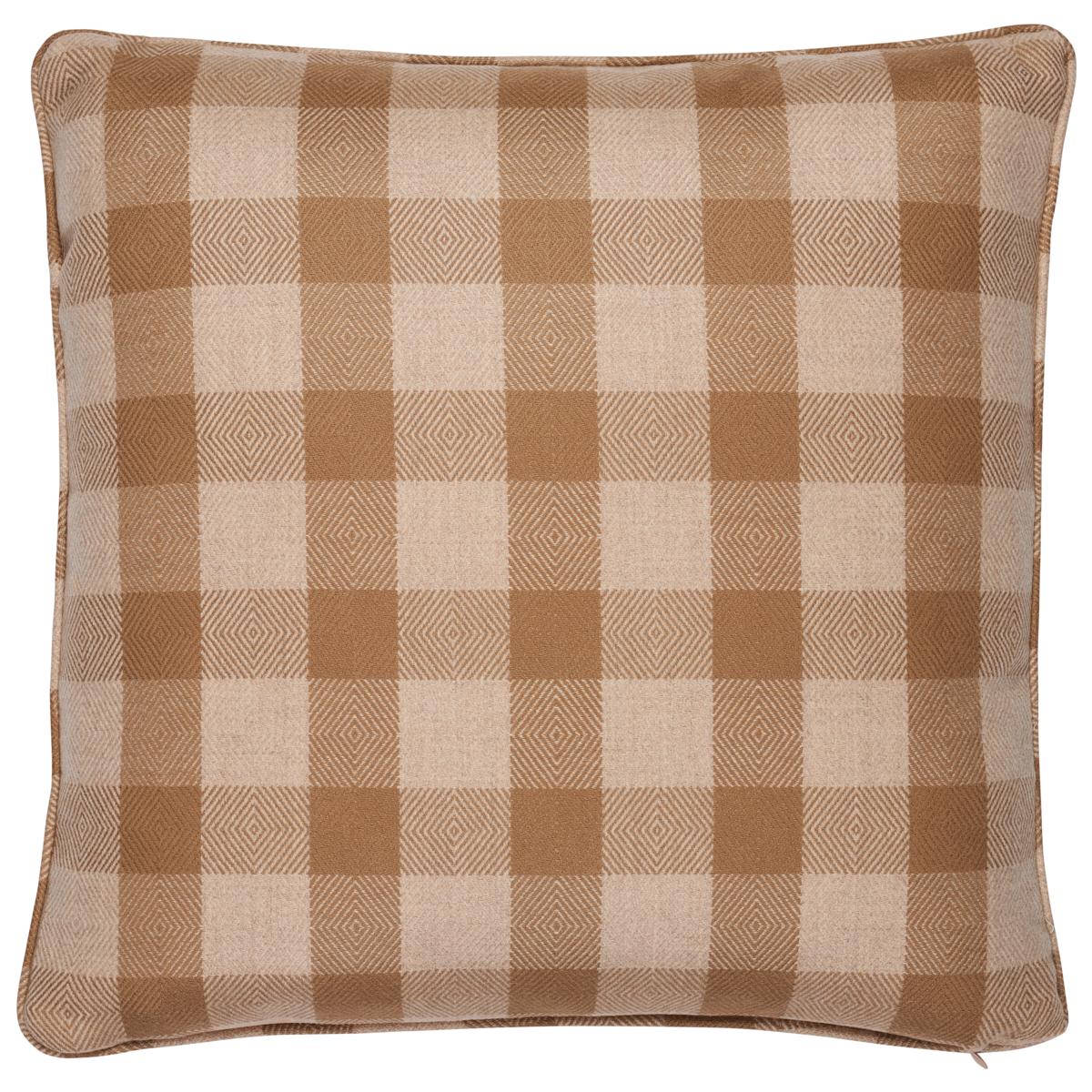 Schumacher Coffee 20" x 20" Galt Wool Check Pillow
