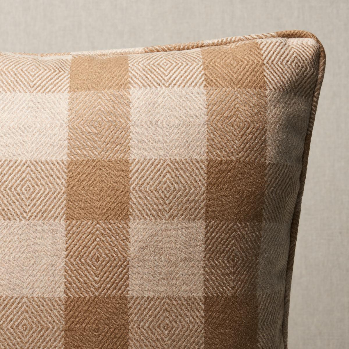 Schumacher Galt Wool Check Coffee 20" x 20" Pillow
