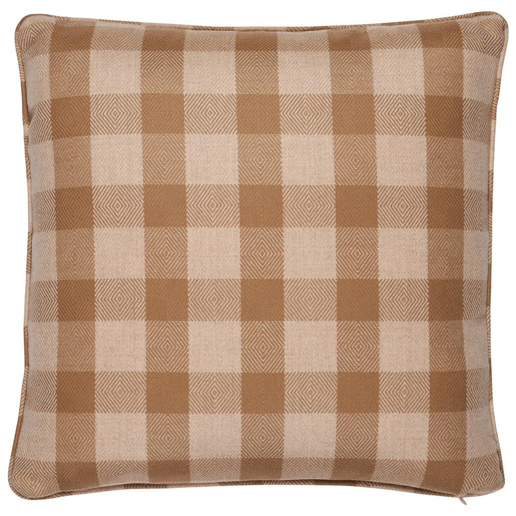 Schumacher Galt Wool Check Coffee 22" x 22" Pillow