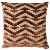 Schumacher Brown On Camel 22" x 22" Broken Chevron Pillow