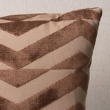 Schumacher Brown On Camel 22" x 22" Broken Chevron Pillow
