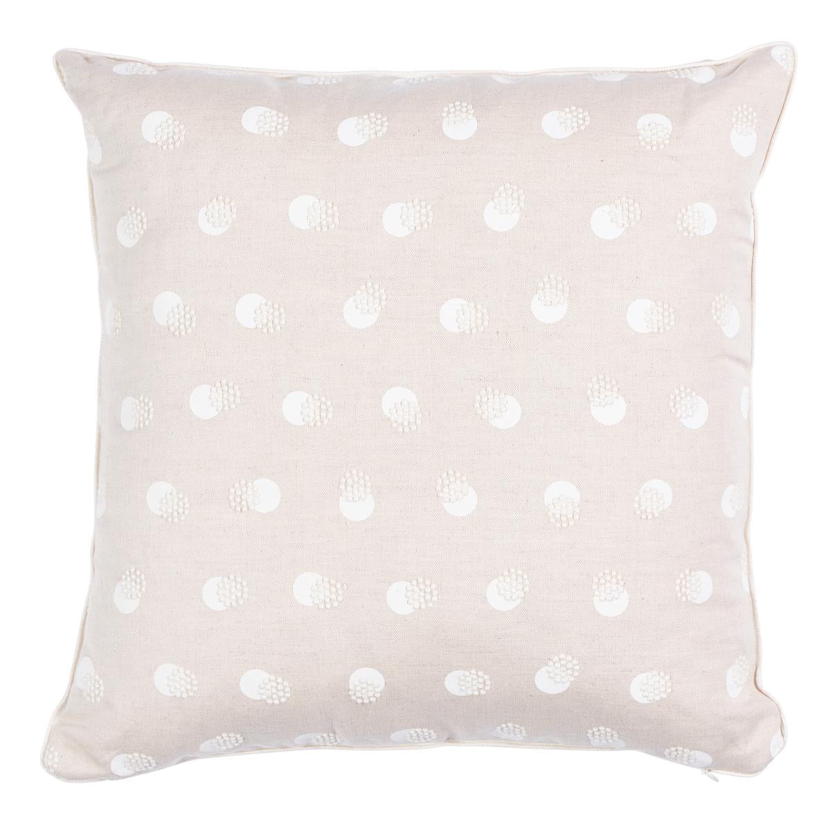 Schumacher Ivory On Natural 16" x 16" Taylor Embroidery Pillow