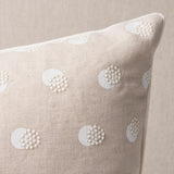 Schumacher Ivory On Natural 20" x 20" Taylor Embroidery Pillow