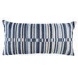 Schumacher Blue 24" x 12" Tierra Stripe Pillow