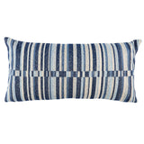 Schumacher Blue 24" x 12" Tierra Stripe Pillow