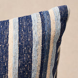 Schumacher Tierra Stripe Blue 24" x 12" Pillow