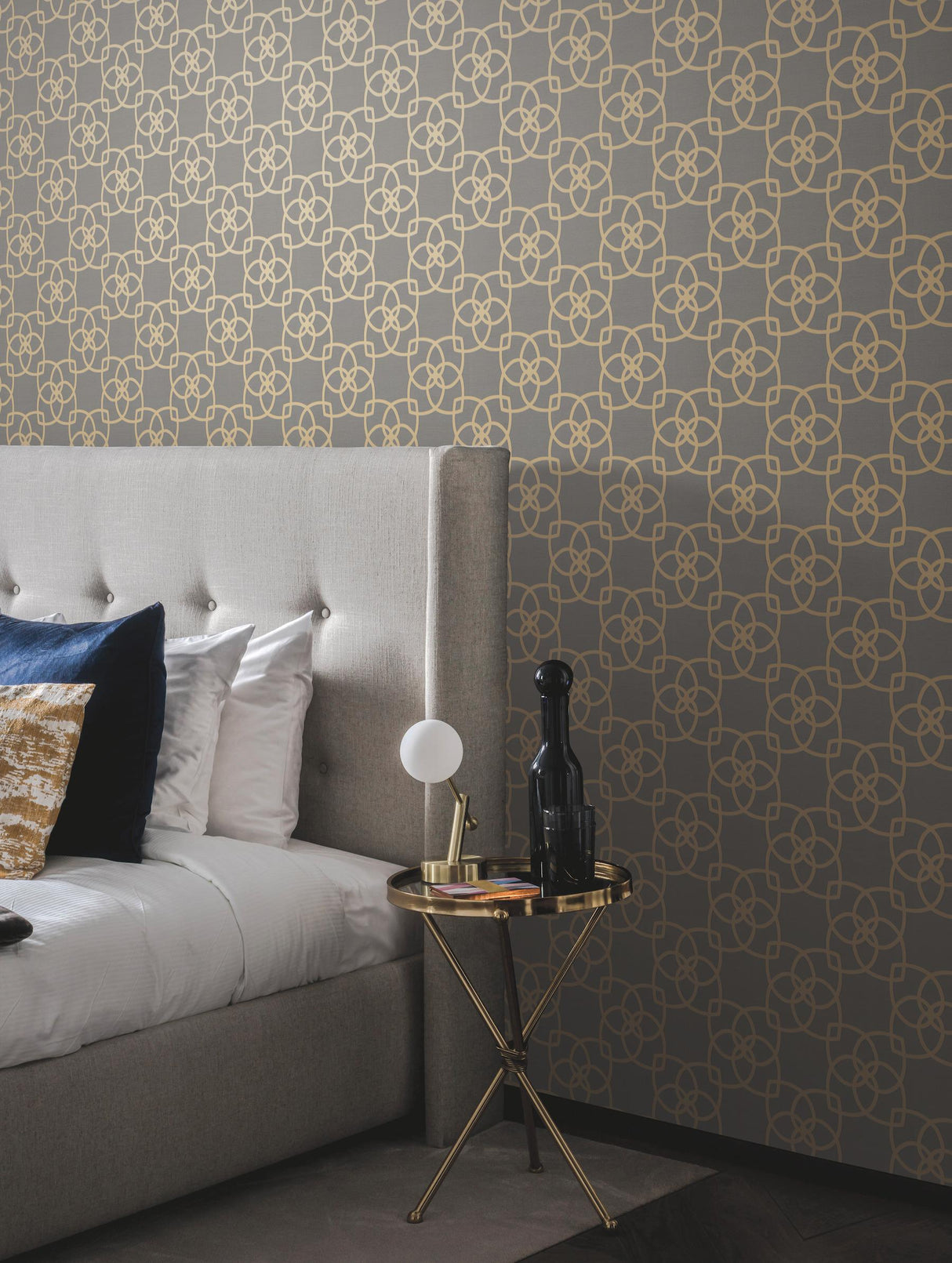 Antonina Vella Serendipity Gray/Gold Wallpaper