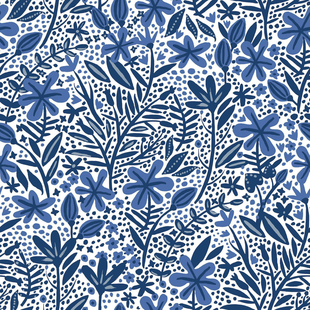 RoomMates Cat Coquillette Porcelain Garden Peel & Stick blue/white Wallpaper