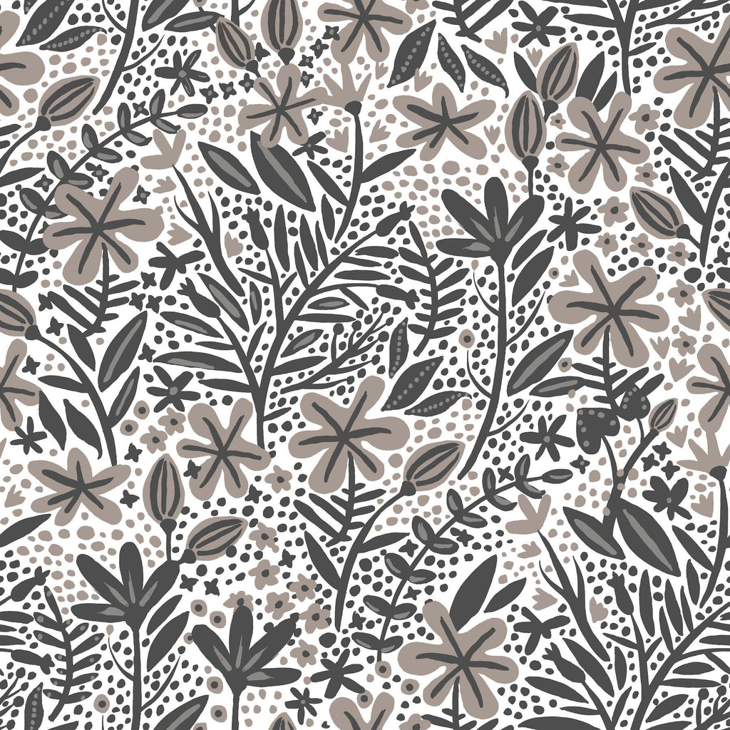 RoomMates Cat Coquillette Porcelain Garden Peel & Stick grey/black/white Wallpaper