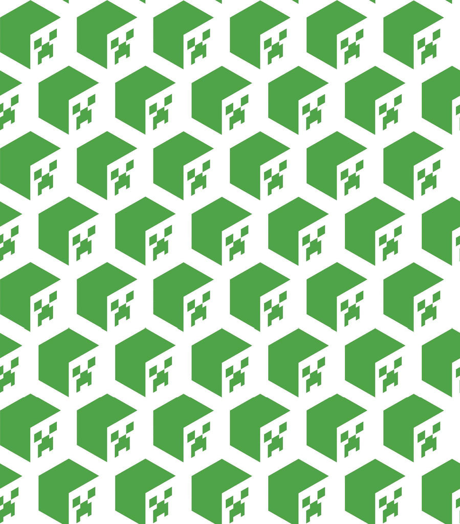 RoomMates Minecraft Creeper Face Peel & Stick green/white Wallpaper