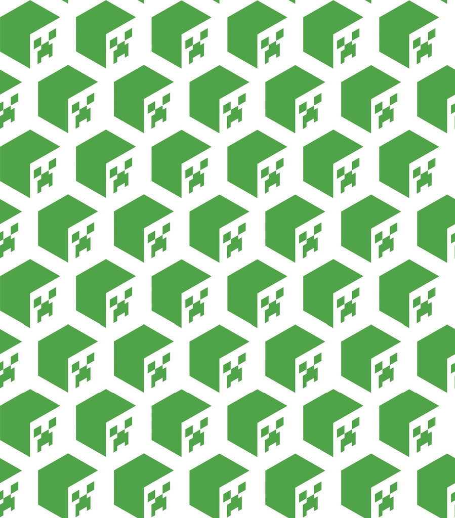 RoomMates Minecraft Creeper Face Peel & Stick Green/White Wallpaper