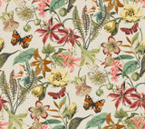 York Butterfly House Light Taupe & Coral Wallpaper