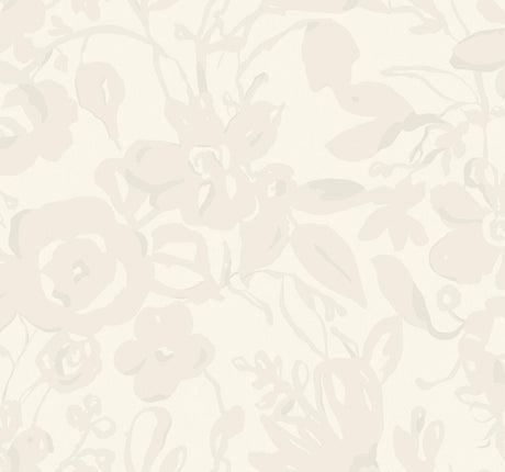 York Brushstroke Floral Pearl Wallpaper