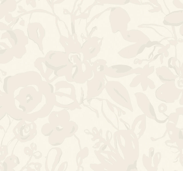 York Brushstroke Floral Pearl Wallpaper
