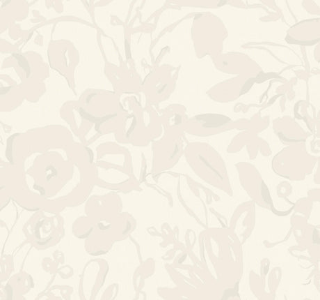 York Brushstroke Floral Pearl Wallpaper