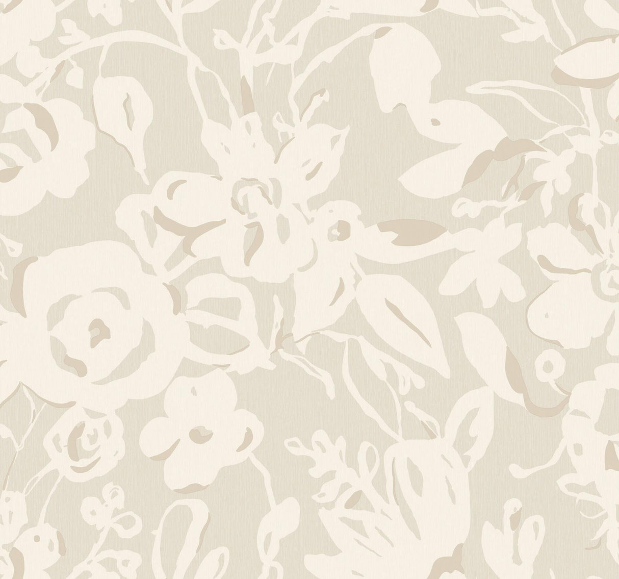 York Brushstroke Floral Taupe Wallpaper