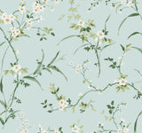 York Blossom Branches Spa Blue Wallpaper