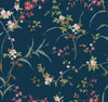 York Blossom Branches Navy Wallpaper