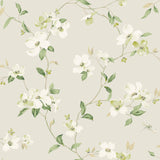 York Dogwood Light Grey Wallpaper