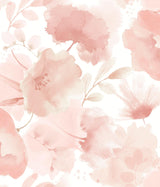 York Watercolor Bouquet Blush Wallpaper