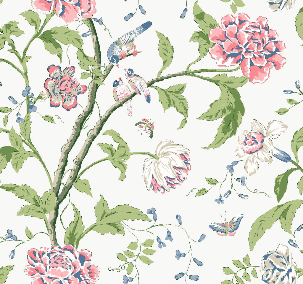 York Teahouse Floral White & Blush Wallpaper