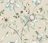 York Dream Blossom Taupe & Aqua Wallpaper