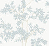 York Lunaria Silhouette White & Cloud Blue Wallpaper