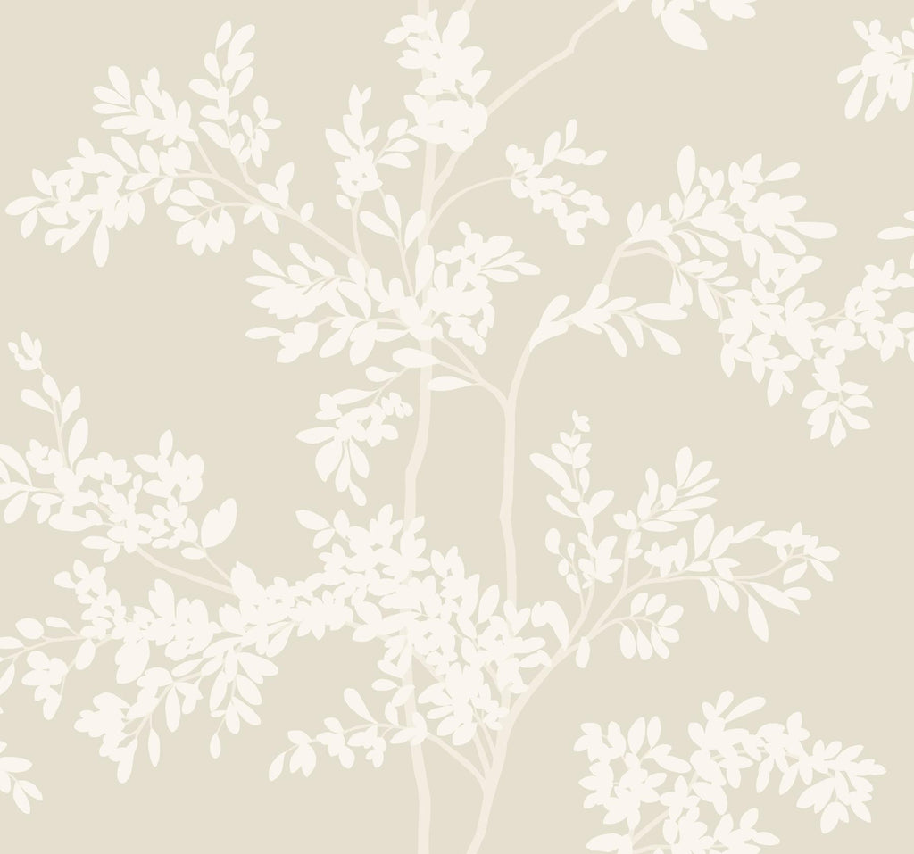 York Lunaria Silhouette Light Taupe & White Wallpaper
