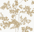 York Lunaria Silhouette White & Gold Wallpaper