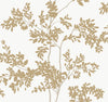 York Lunaria Silhouette White & Gold Wallpaper