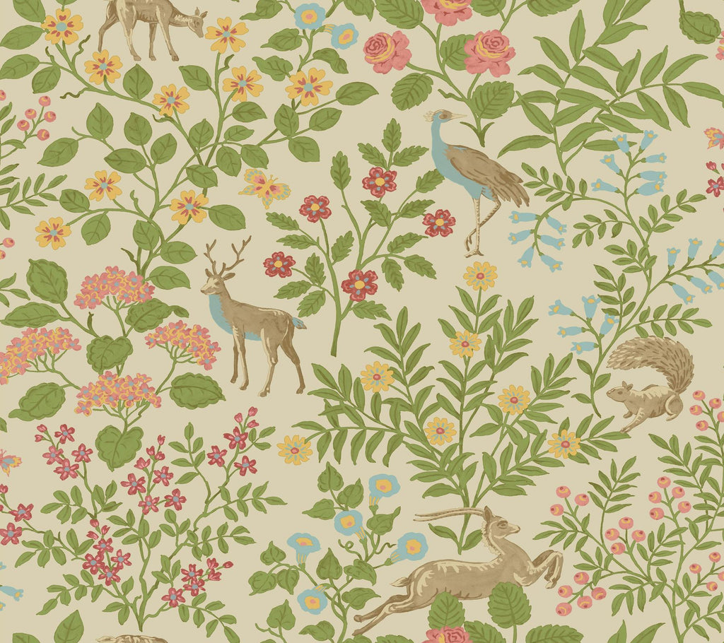 Erin & Ben Co. Woodland Floral Peel & Stick Linen Wallpaper