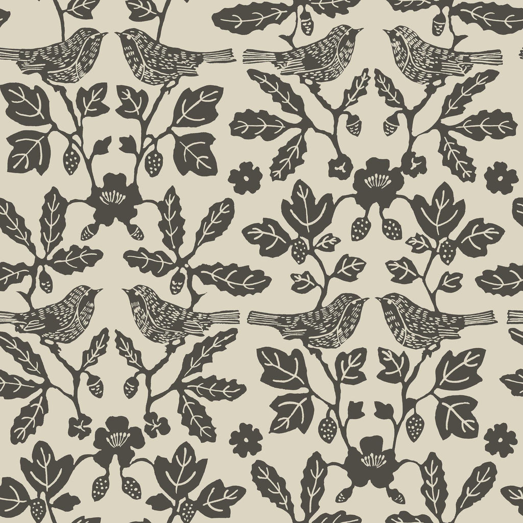 Erin & Ben Co. Sparrow & Oak Peel & Stick Linen & Charcoal Wallpaper