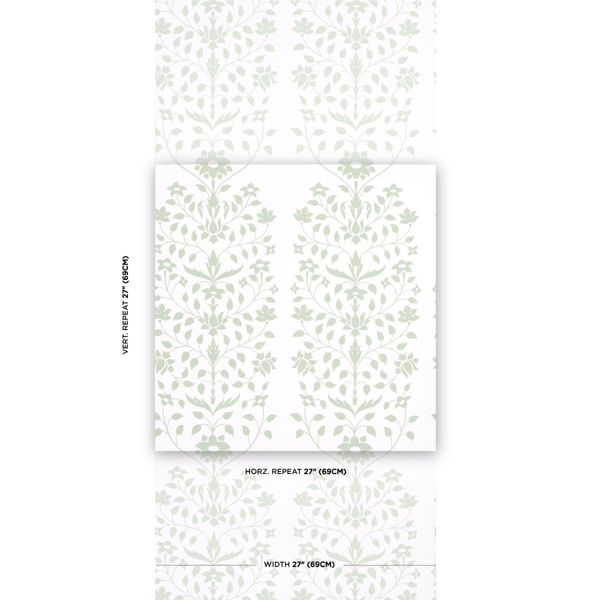 Schumacher Jaipur Mughal Flower Green Wallpaper