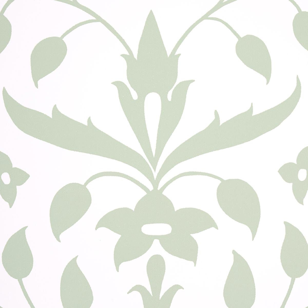 Schumacher Jaipur Mughal Flower Green Wallpaper