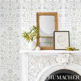 Schumacher Jaipur Mughal Flower Green Wallpaper
