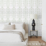 Schumacher Jaipur Mughal Flower Green Wallpaper