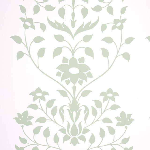 Schumacher Jaipur Mughal Flower Green Wallpaper