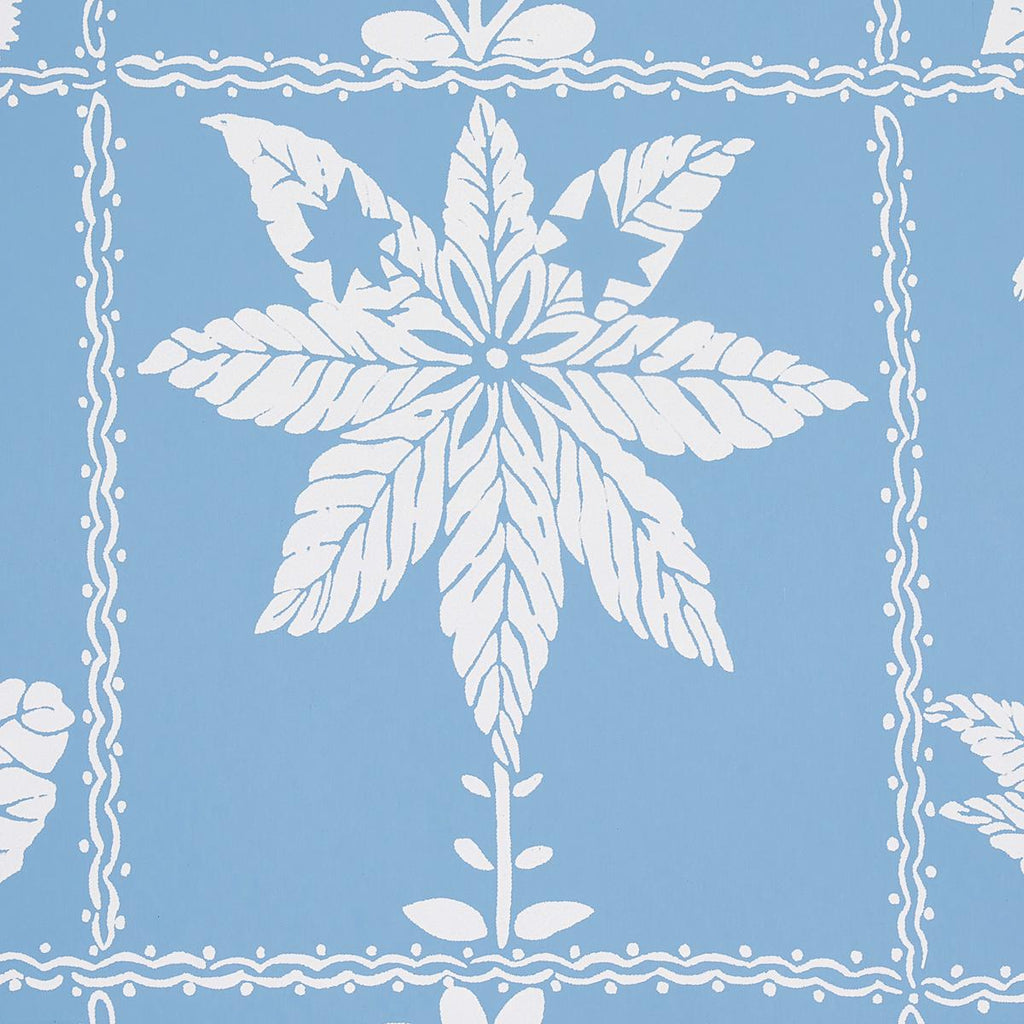 Schumacher Georgia Wildflowers Blue Wallpaper