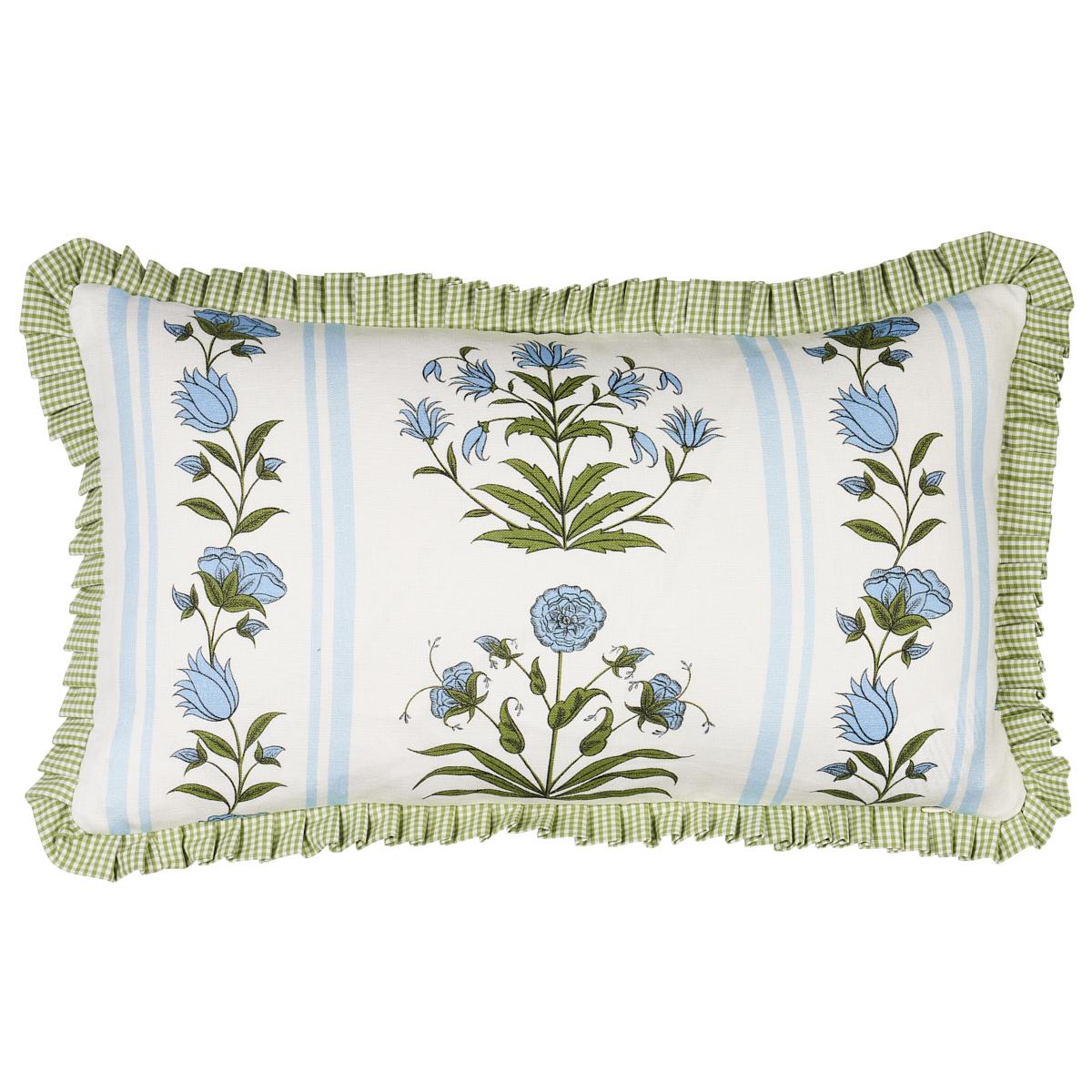 Schumacher Sky 20" x 12" Royal Poppy Stripe Pillow