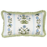 Schumacher Sky 20" x 12" Royal Poppy Stripe Pillow