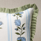 Schumacher Sky 20" x 12" Royal Poppy Stripe Pillow