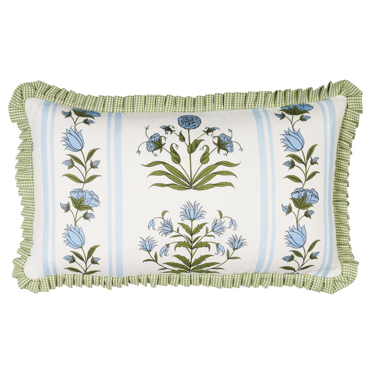 Schumacher Sky 20" x 12" Royal Poppy Stripe Pillow